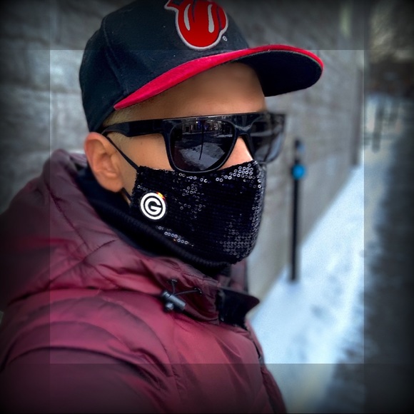 BLACK CHROME  "PANTHER" MASK. - Picture 3 of 4